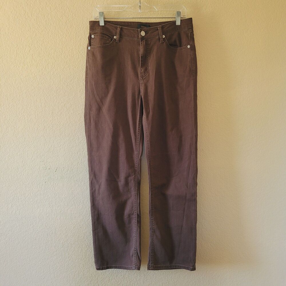 Quince Bella High Rise Stretch Straight Jeans Size 30 Dark Coffee Brown Pockets